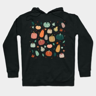 Pumpkins, autumn leaves. Thanksgiving, Halloween, fall illustration Hoodie